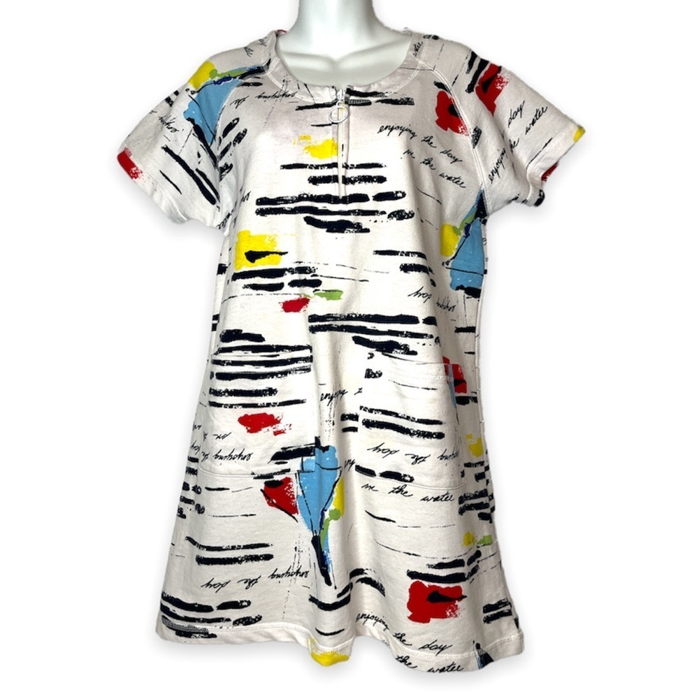Palm‎ Grove Beach Cover Up Enjoy the Day on the Water Boating Theme Multi Color